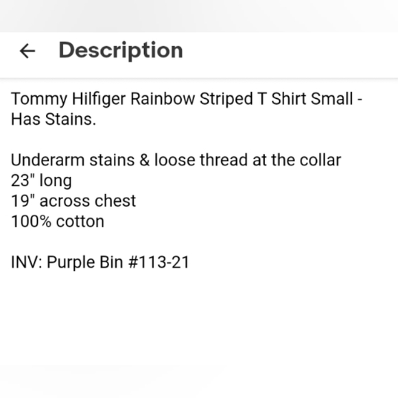 Tommy Hilfiger Rainbow Stripe T Shirt Small - Picture 6 of 6